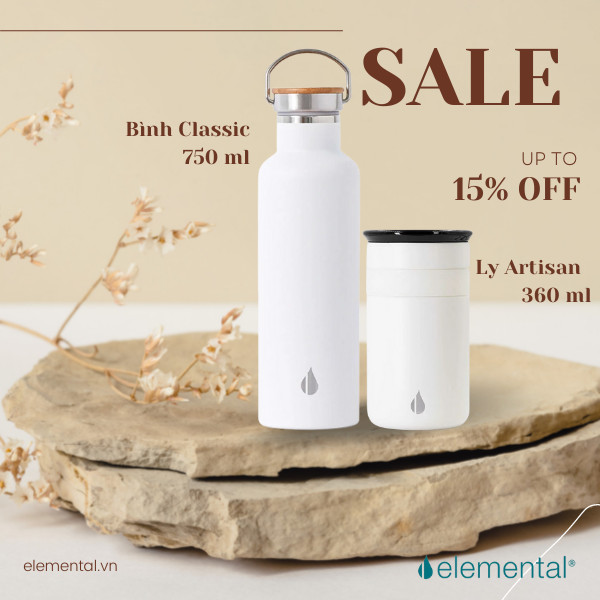 Bình giữ nhiệt Elemental cao cấp, set quà Tinh Khôi,quà tặng ý nghĩa tặng người thân