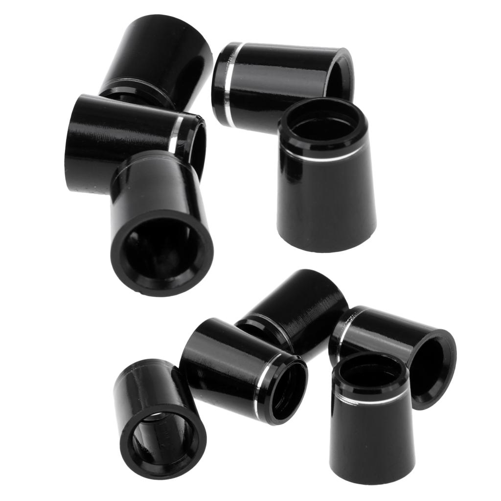 10pcs Black Golf Tip Iron Shaft Ferrules Adapter With Silver Ring