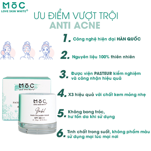 KEM NGỪA MỤN THÂM - MỜ SẸO - COLLAGEN /20G - MỘC