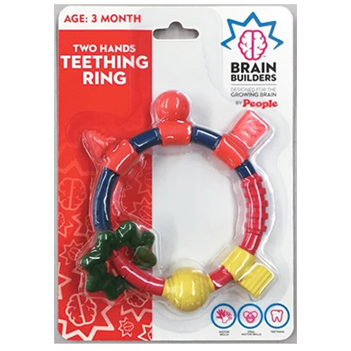 Đồ Chơi Trẻ Sơ Sinh 3 Tháng | Phát Triển Đôi Tay Two Hands Teething Ring - Brain Builder BB078 Độ tuổi: Từ 3 tháng