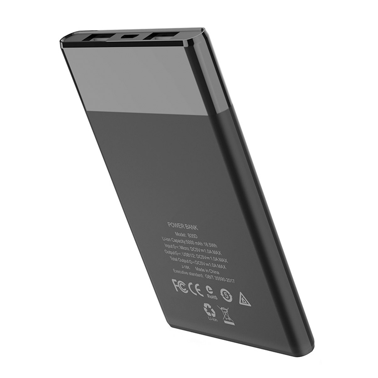 Pin Sạc Dự Phòng Hoco B35D Dung Lượng 5000mAh 2 Cổng USB - Có đèn Led - Chính Hãng