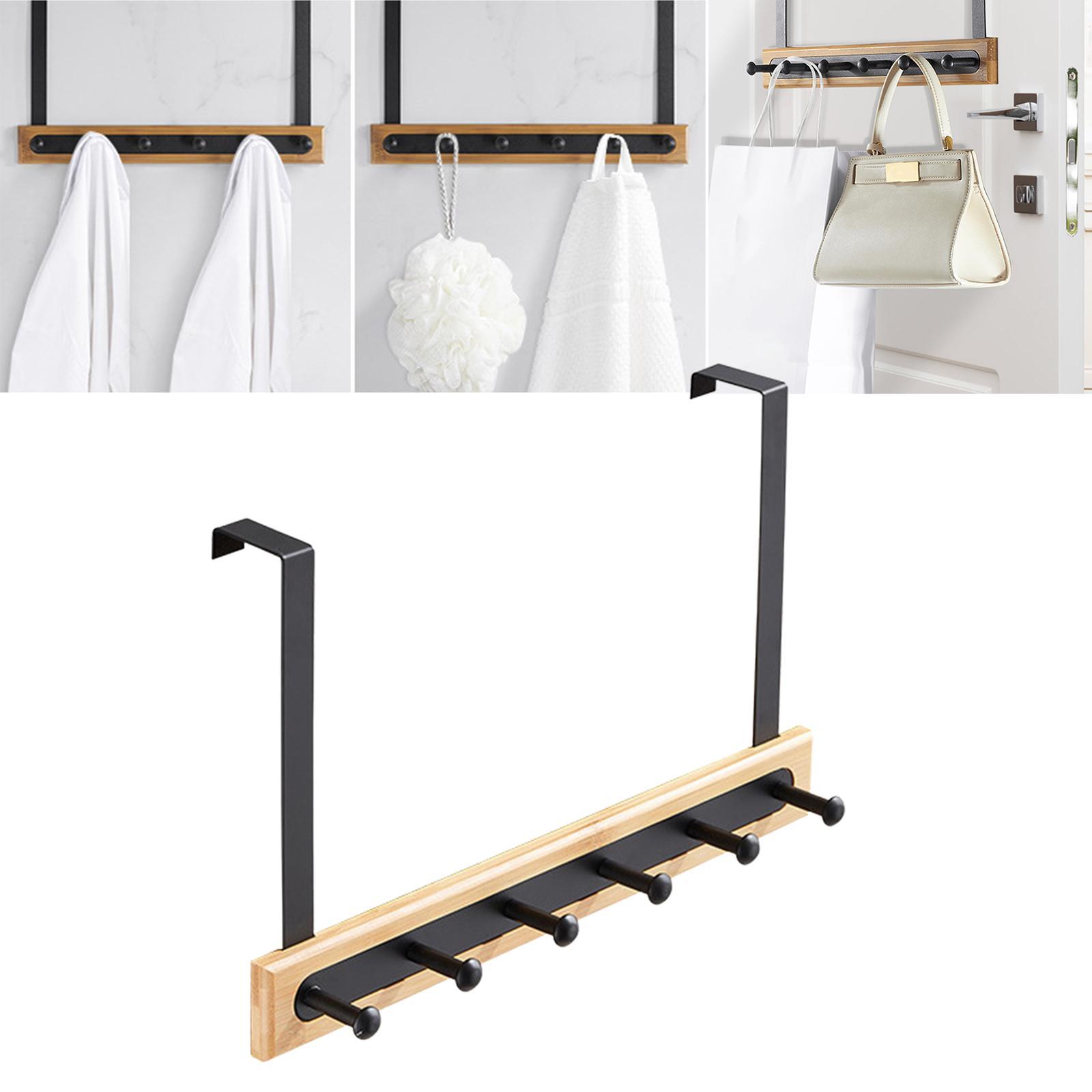 Over Hook Behind Back of Door Organizer Hooks Over Door Towel Rack Bathroom Home Organizer for Hanging Coat Handbag Hat Robe Towels,