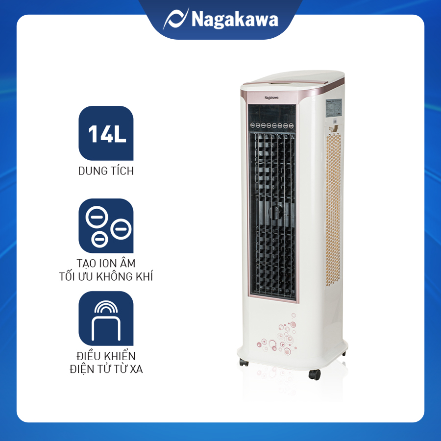 Máy làm mát không khí Nagakawa NFC888 ( 200W - 14L ) Tặng kèm 2 Đá khô và điều khiển từ xa - Bảo hành 12 tháng- Hàng chính hãng