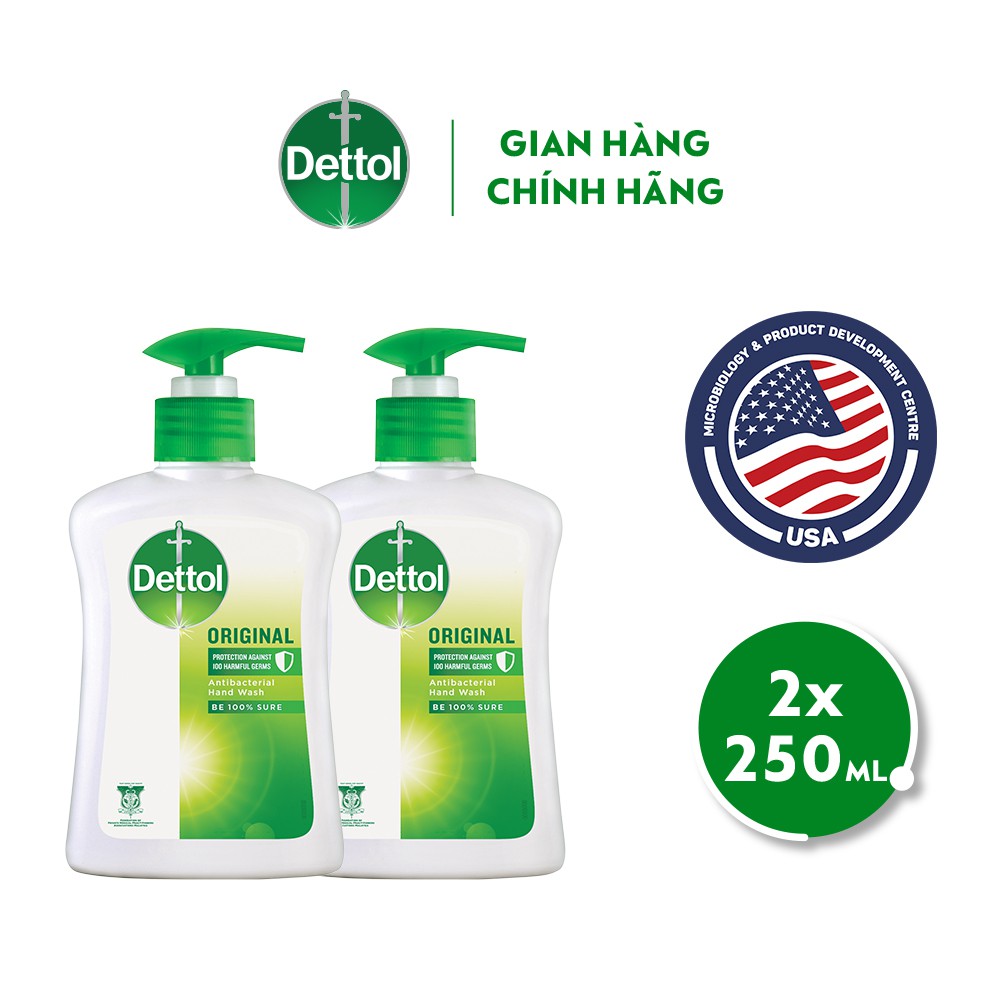 Combo 2 nước rửa tay diệt khuẩn Dettol 250G