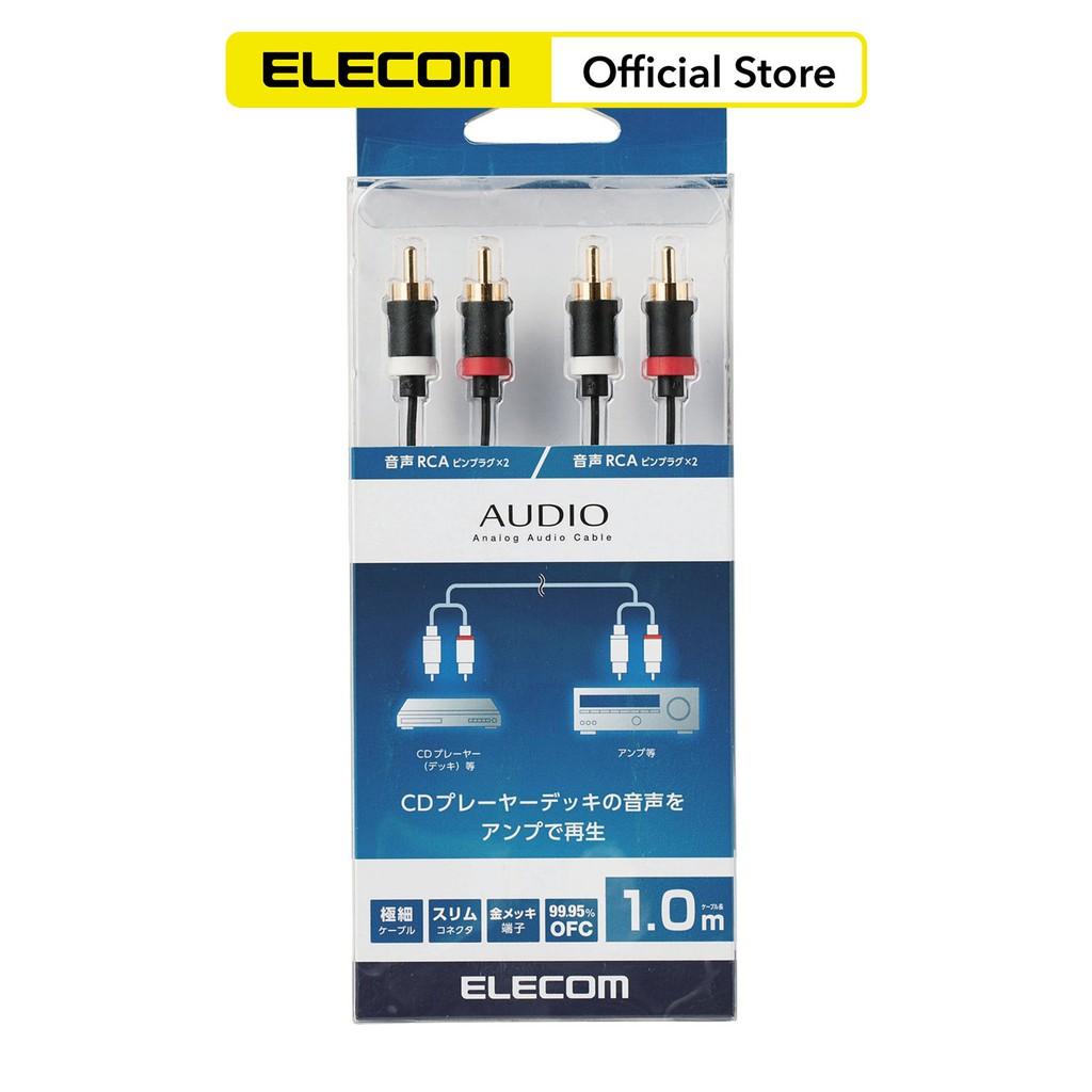 Cáp Audio 2XRCA-2XRCA 1.0m Elecom DH-WRN DH-WRN10 DH-WRN30 Hàng chính hãng