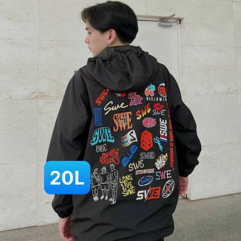 Áo bomber nam nữ unisex khoác gió jacket dù 2 lớp cúc bấm form rộng local brand ulzzang phong cách hàn quốc đep SWE