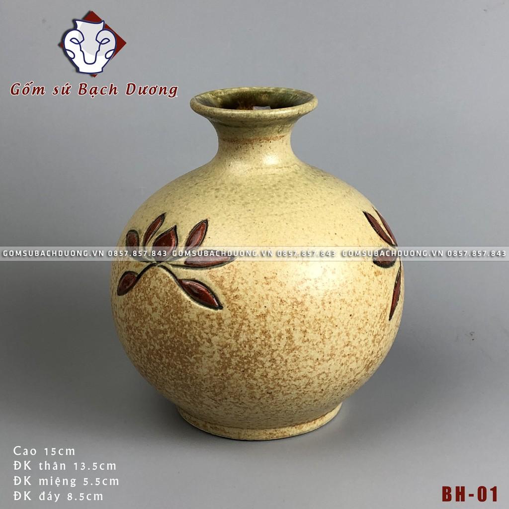 Bình hút lộc mini - Bình gốm nhỏ gọn dễ sử dụng trang trí bàn làm việc, phòng khách, phòng ăn