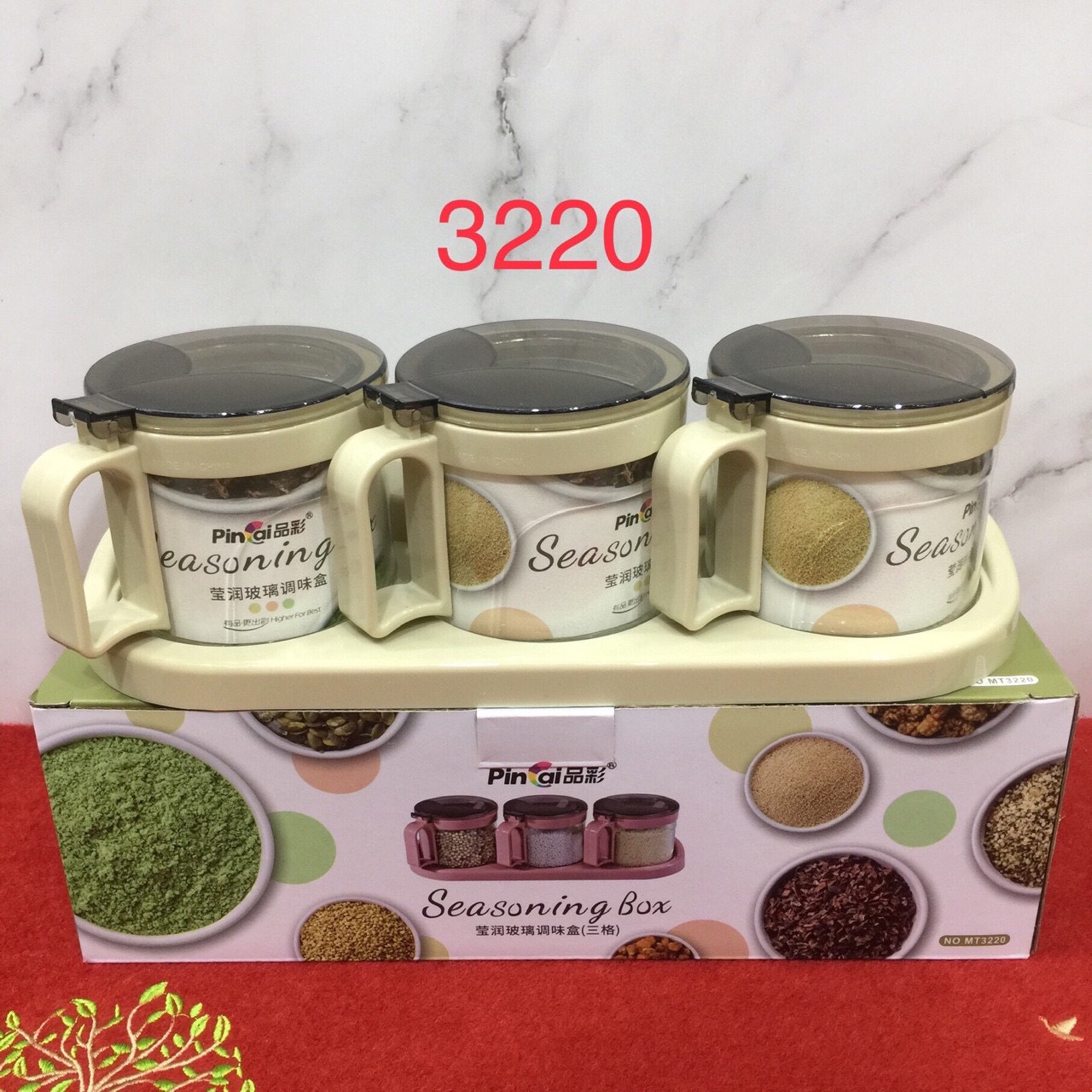 BỘ ĐỰNG GIA VỊ THỦY TINH CAO CẤP CÓ NẮP ĐẬY AN TOÀN CHỐNG CHẢY NƯỚC - TH010 ( GIAO NGẪU NHIÊN )