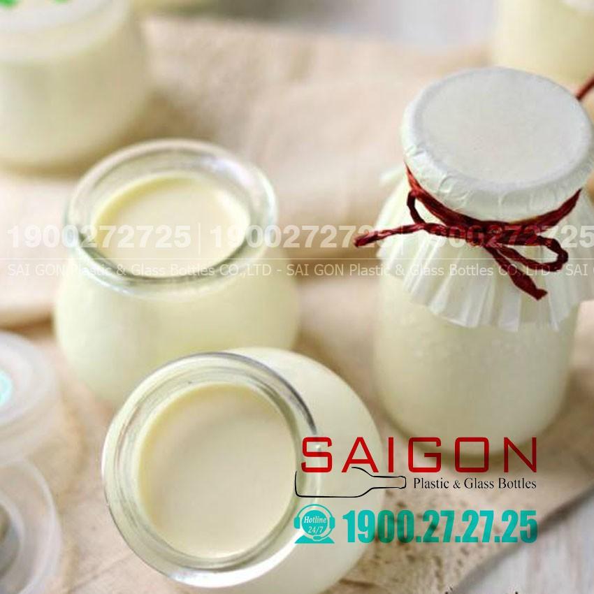 Combo 06 Hũ Sữa Chua Thủy Tinh 100ml , 200ml Nắp Nhựa