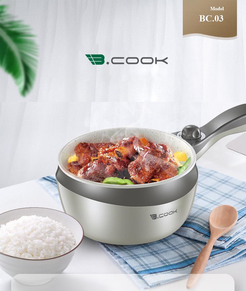 Nồi điện đa năng phủ chống dính cao cấp - Nồi lẩu điện gia đình Bcook 1.8L - Hàng nhập khẩu