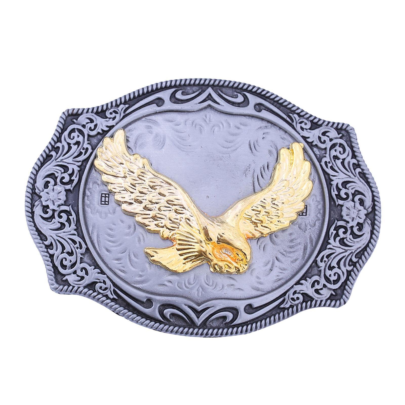 Western Belt Buckle, Leather Belt Buckle Alloy Buckle Engraved Belt Buckle Eagle Belt Buckle Belt Strap Buckle for Boys, Birthday, Cowboy, Party