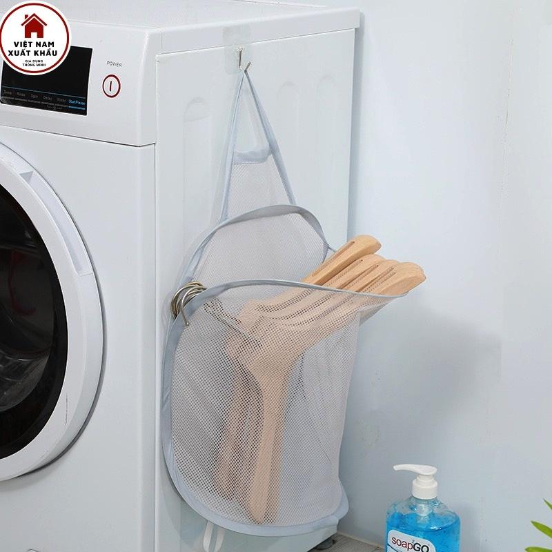 Giỏ Đựng Quần Áo Polyester Siêu Dai Gấp Gọn Treo Tường Tiện Lợi