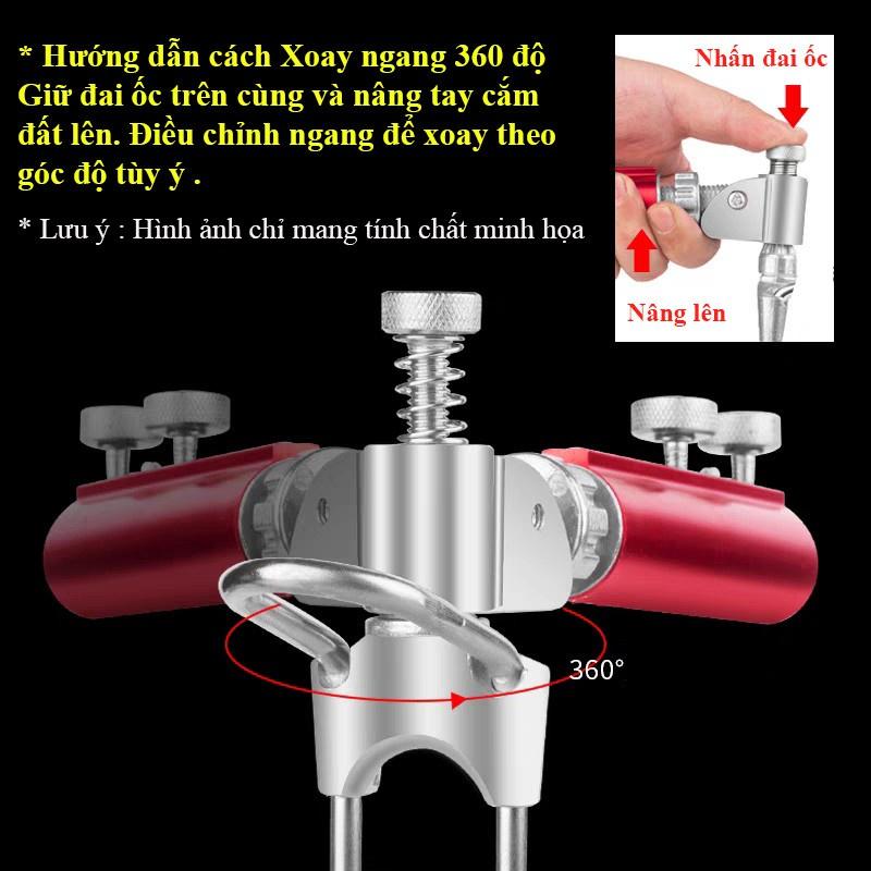 Chân cắm đất gác cần câu đài cao cấp xoay 360 độ