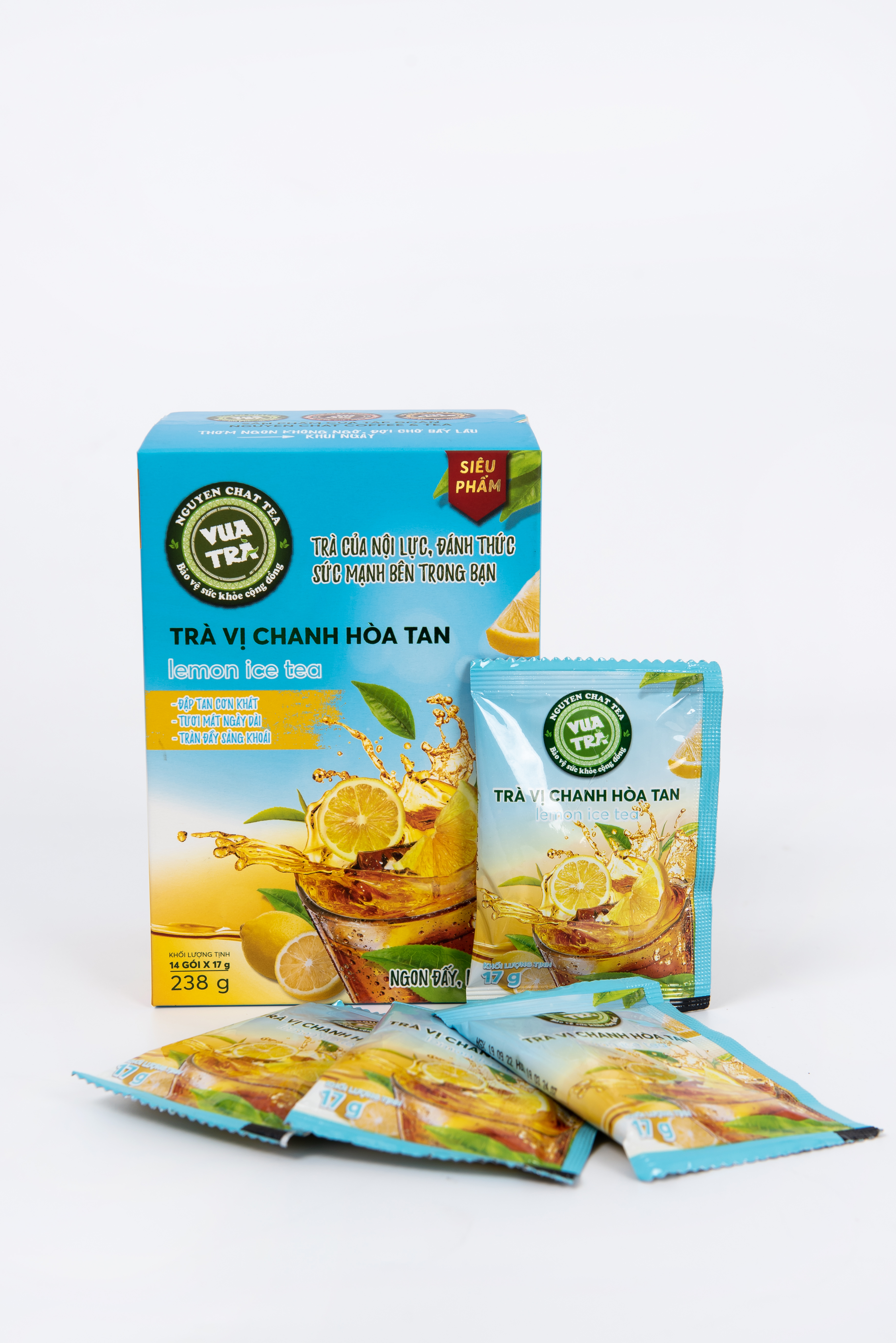 Trà chanh hòa tan giải khát VUA TRÀ tươi mát, cung cấp Vitamin C cho năng lượng ngày dài - 238g