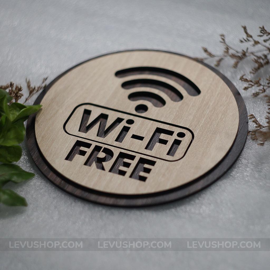 Bảng gỗ free wifi LEVU TW05 trang trí nhà hàng khách sạn homestay đẹp mắt