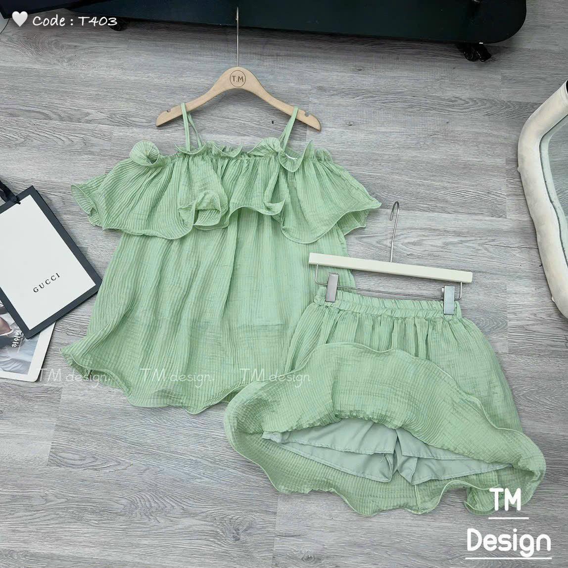 SET ĐI CHƠI, SET 2 MÓN ÁO BÈO TƠ NHĂN 2S PHỐI QUẦN ĐÙI CỰC HOT