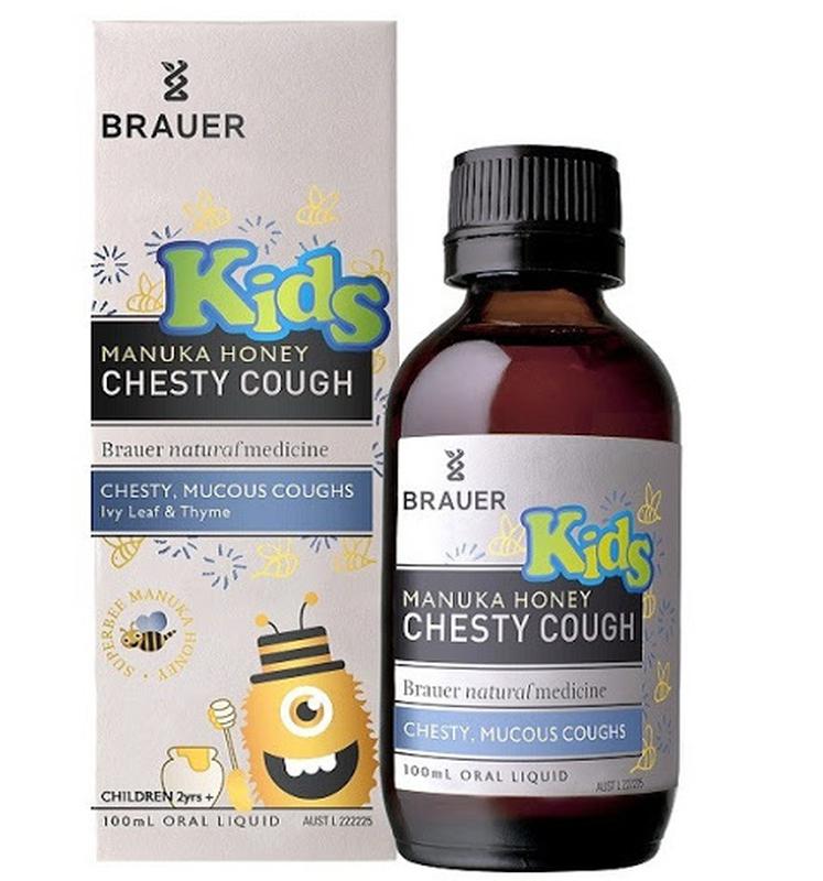 Siro giảm ho cho bé từ 2 tuổi Brauer Kids Manuka Honey Chesty Cough giảm ho khan, ho có đờm - QuaTangMe Extaste