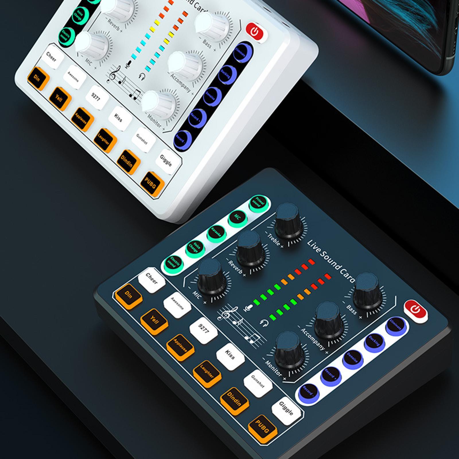 Professional sound Card 12 Sound Effects Low Noise for Karaoke Gaming