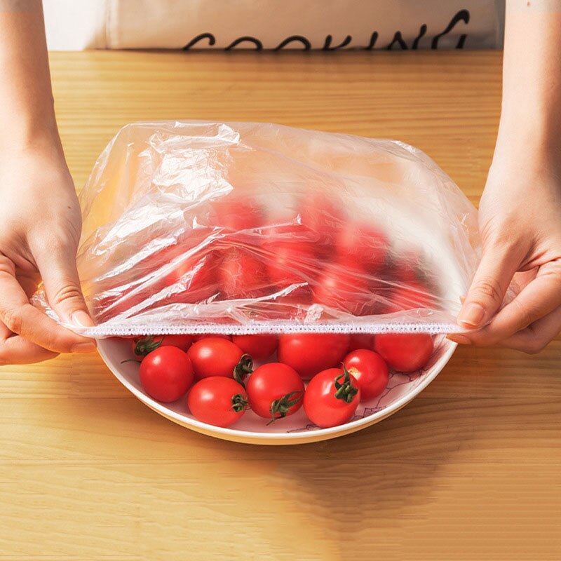 100 túi bọc thực phẩm có thể co giãn điều chỉnh, giúp bảo vệ thức ăn, ngăn thoát mùi trong tủ lạnh tiện lợi - Hàng chính hãng