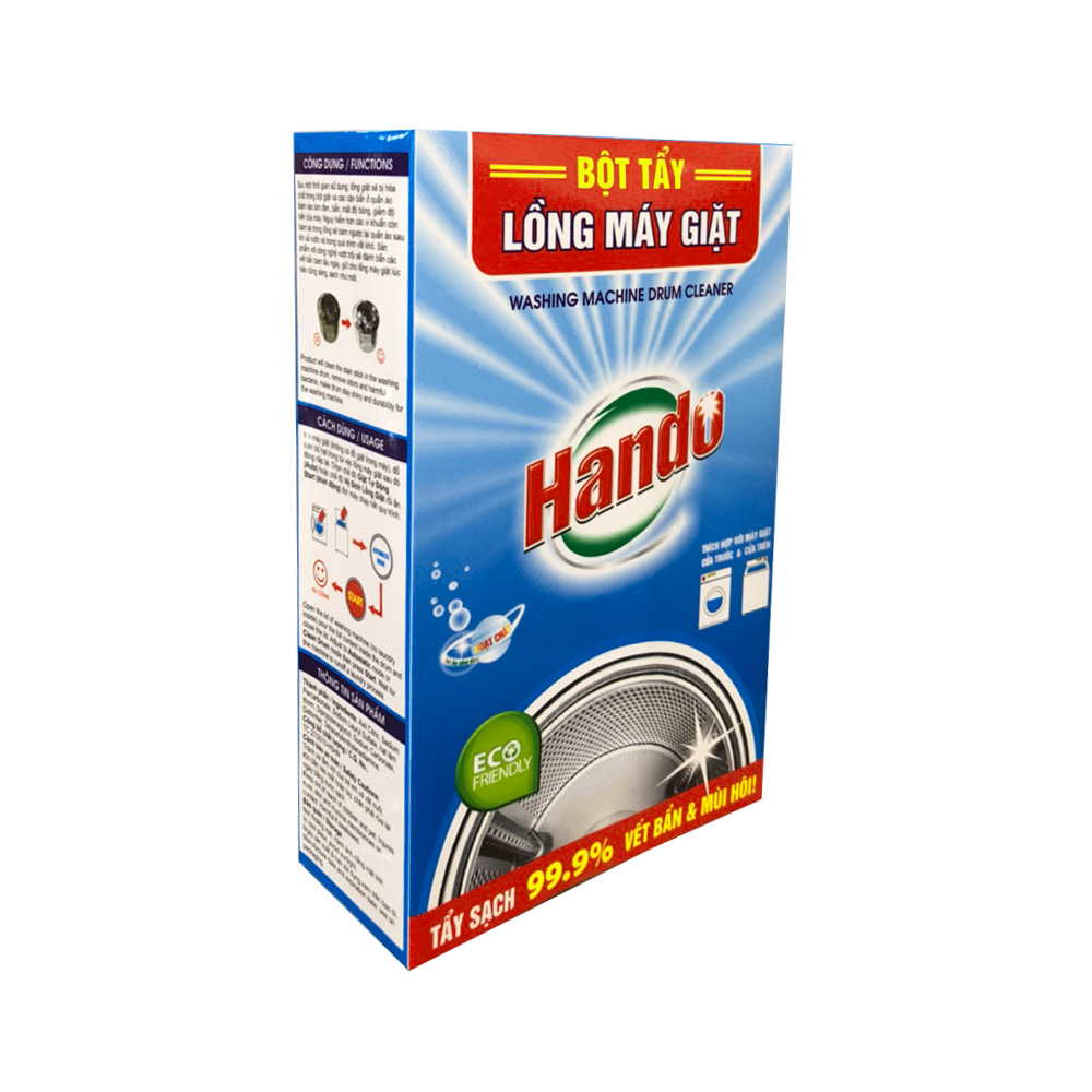 Combo 2 hộp 4 gói x100g bột tẩy lồng máy giặt Hando