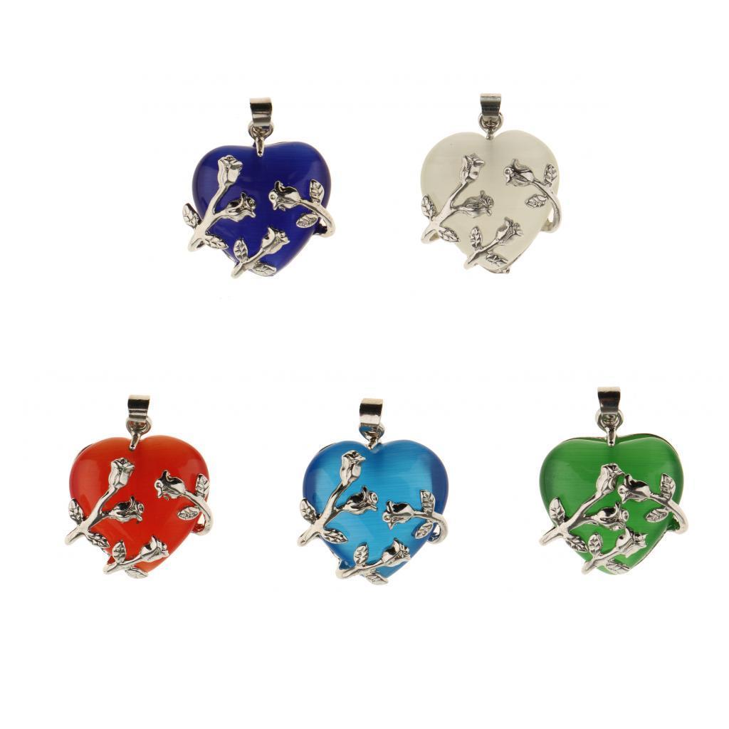 Flower Wrapped Heart Natural Crystal Pendant for Necklace Pendant