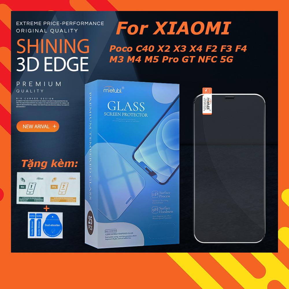 Kính cường lực cho Xiaomi Poco C40 X2 X3 X4 F2 F3 F4 M3 M4 M5 Pro GT NFC 5G trong suốt Mietubl 9H 0.4mm