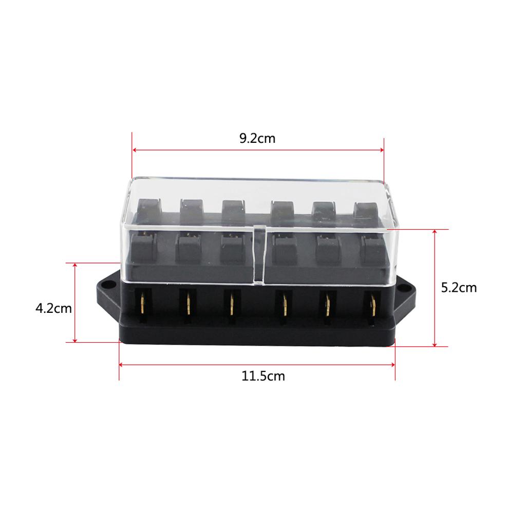 12V-24V Car 6 Way Circuit Standard Blade Fuse Box Holder Distribution Block