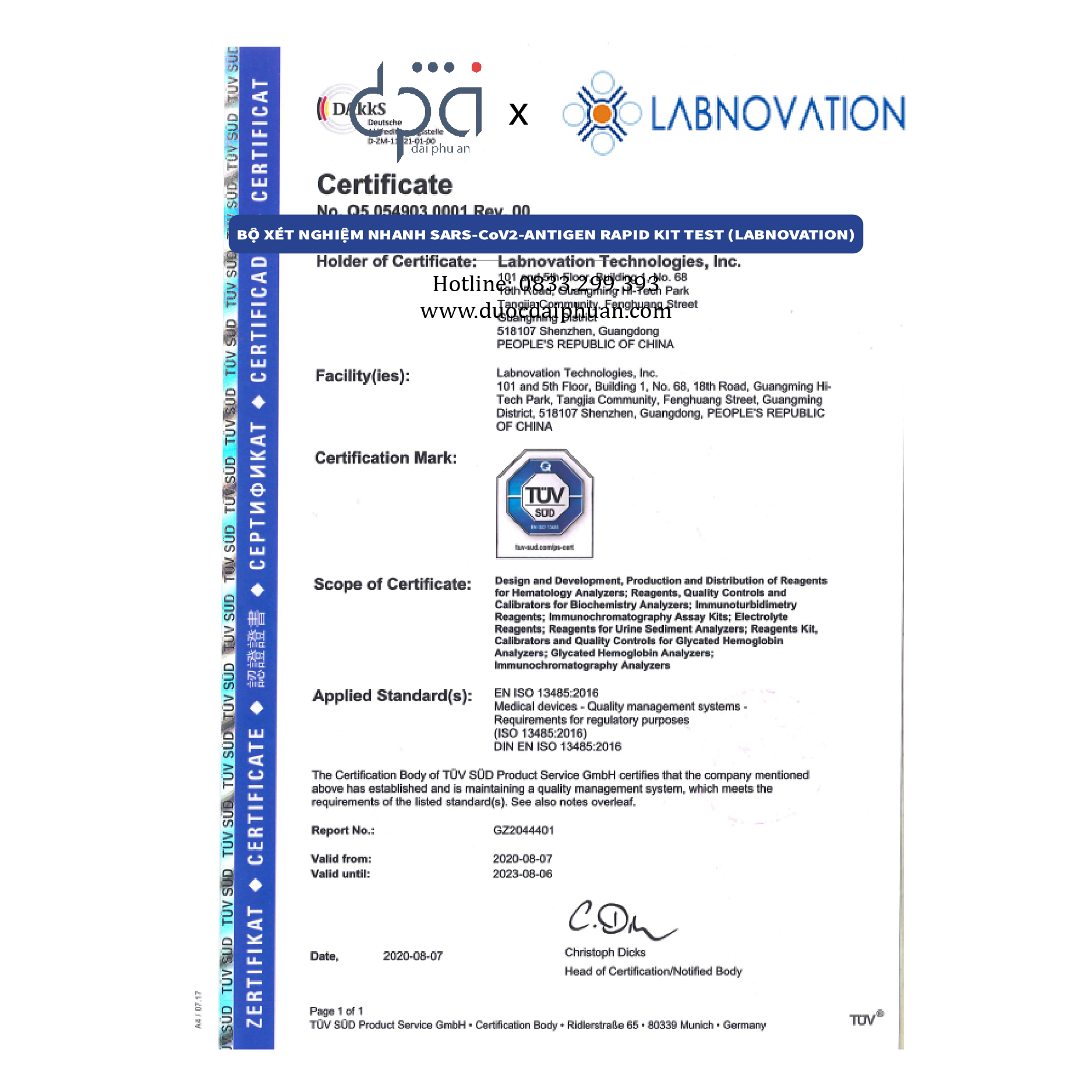 [Tặng khẩu trang miễn phí] Combo 2 bộ kit test nhanh Labnovaion Antigen Rapid Test Kit chính hãng, kết quả chính xác sau 30s