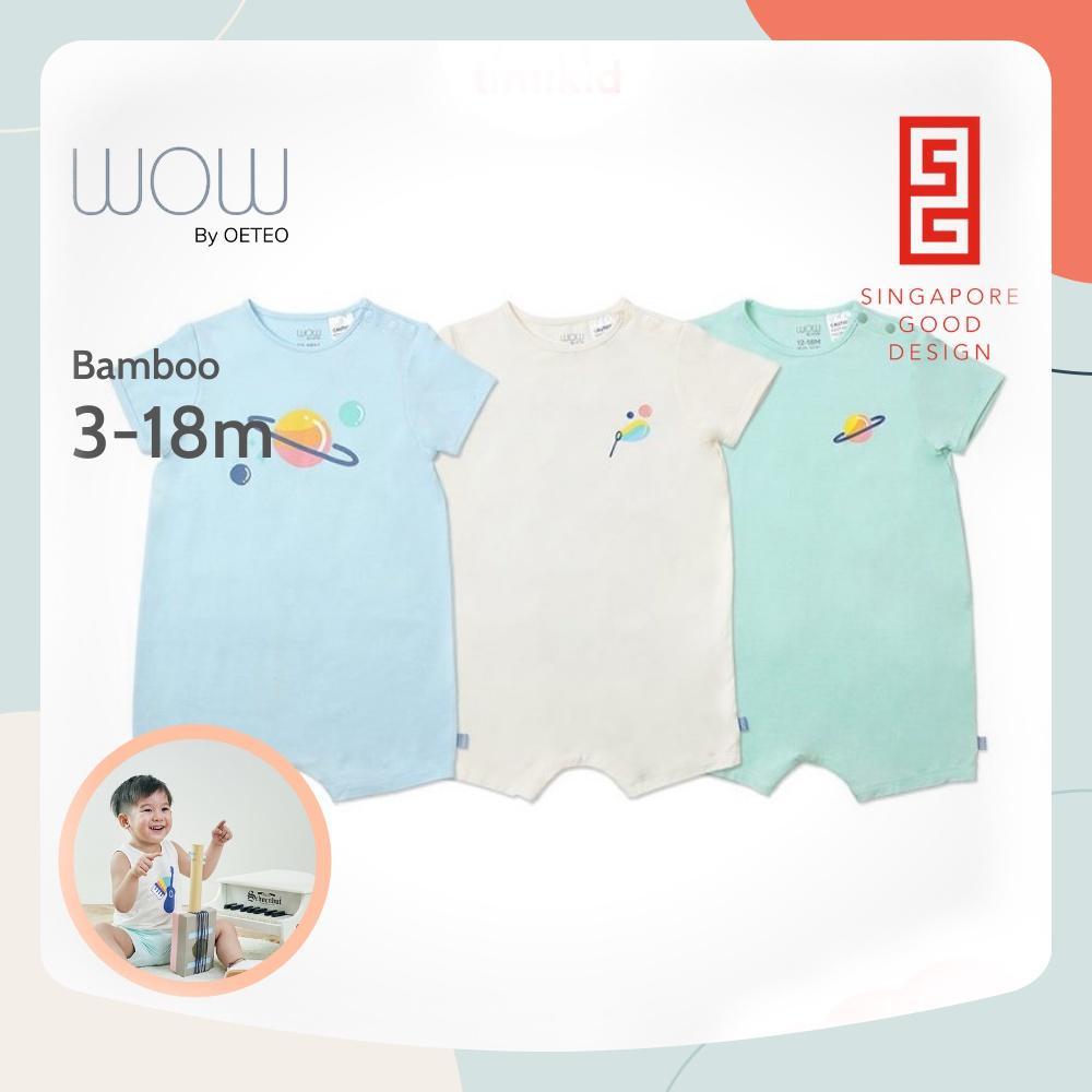 BodySuit Bamboo Cho Bé Trai WoW By OETEO Size 3-18M - Body Sợi Tre Cho Bé Thoáng Mát