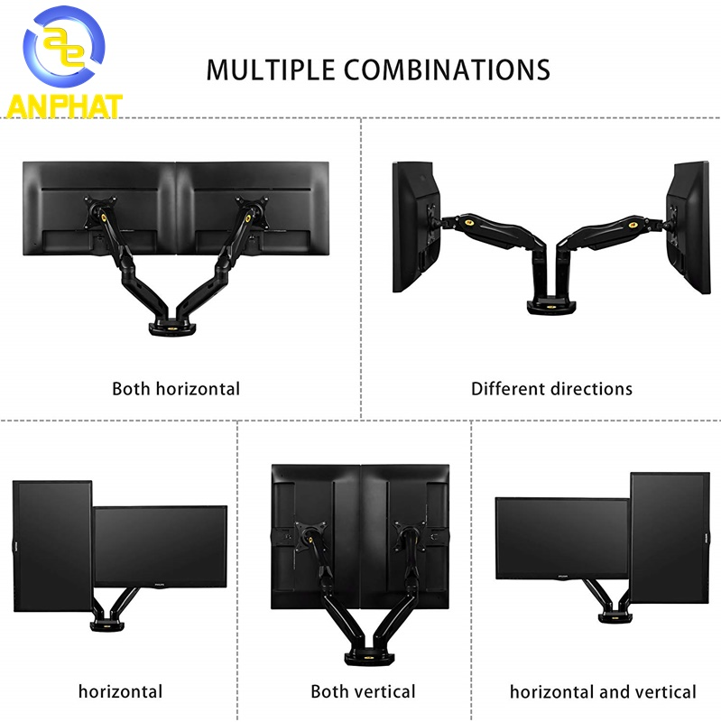 Giá Treo Hai Màn Hình LCD NB P160 (17" - 27") – Hàng Chính Hãng