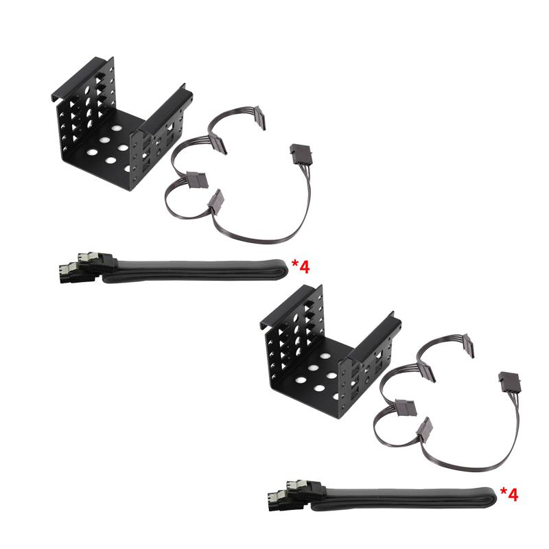 2x 2.5 Inch to 3.5 Inch SSD HDD Hard Drive Caddy Black with SATA Cable