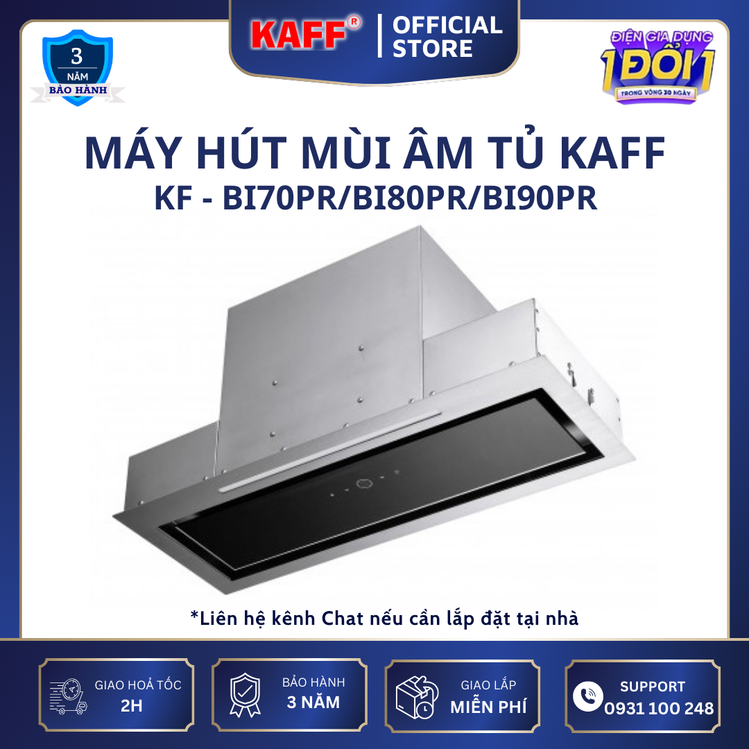 Máy hút mùi âm toàn phần phần mặt kính 800mmcảm ứng KAFF KF-BI80PR - Hàng Chính Hãng