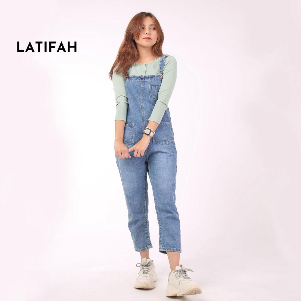 Yếm jeans dài trơn LATIFAH YJ001 phong cách trẻ hàn quốc