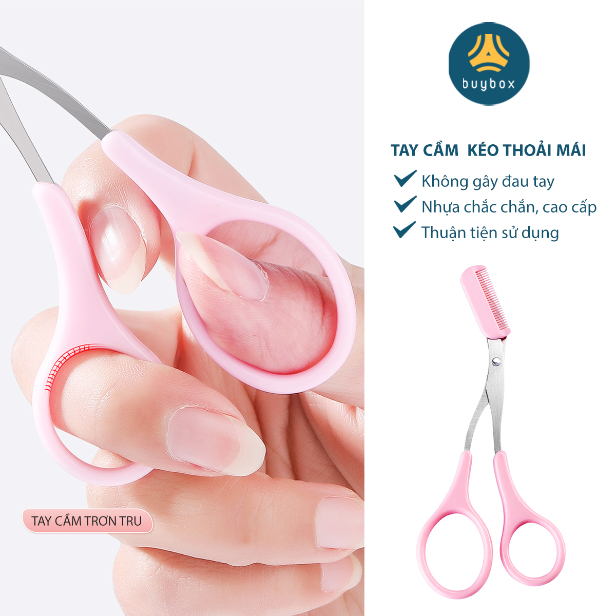 Bộ tỉa lông mày chất liệu nhựa cứng chắc chắn, dễ sử dụng, thiết kế gấp gọn tiện lợi dễ bảo quản - BuyBox -BBPK348