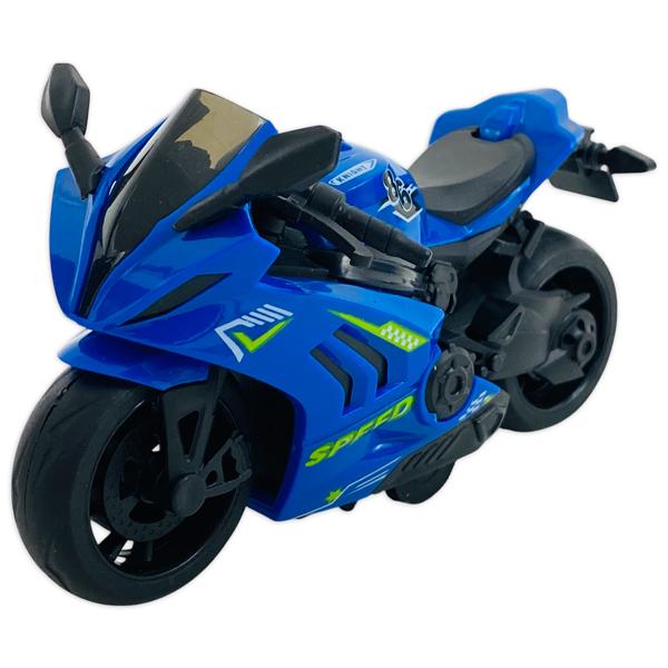 Đồ Chơi Siêu Xe Môtô Tốc Độ Chạy Trớn - Kingdom Toys 7607 (850-7) - Màu Xanh Dương