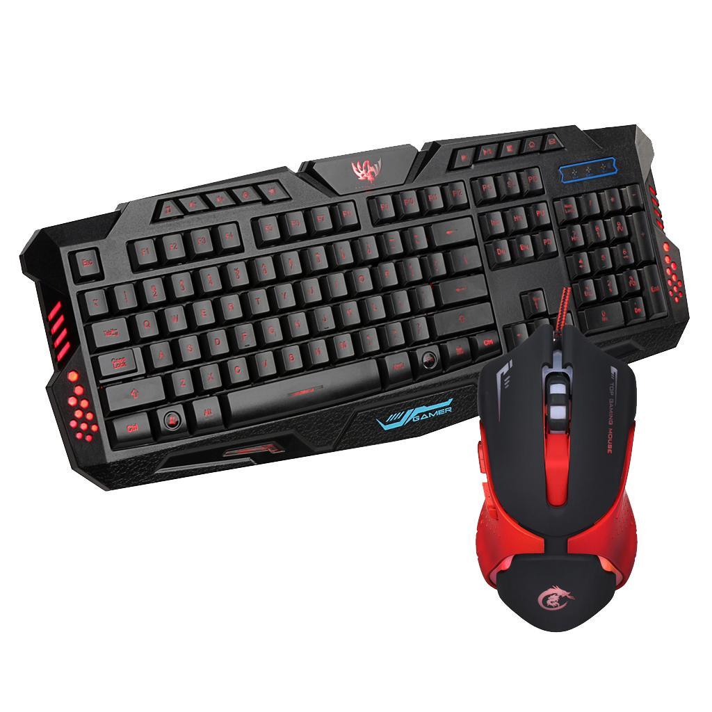 6 Buttons 3200 DPI Mouse and Ergonomic Keyboard Combo for Gaming Equipment