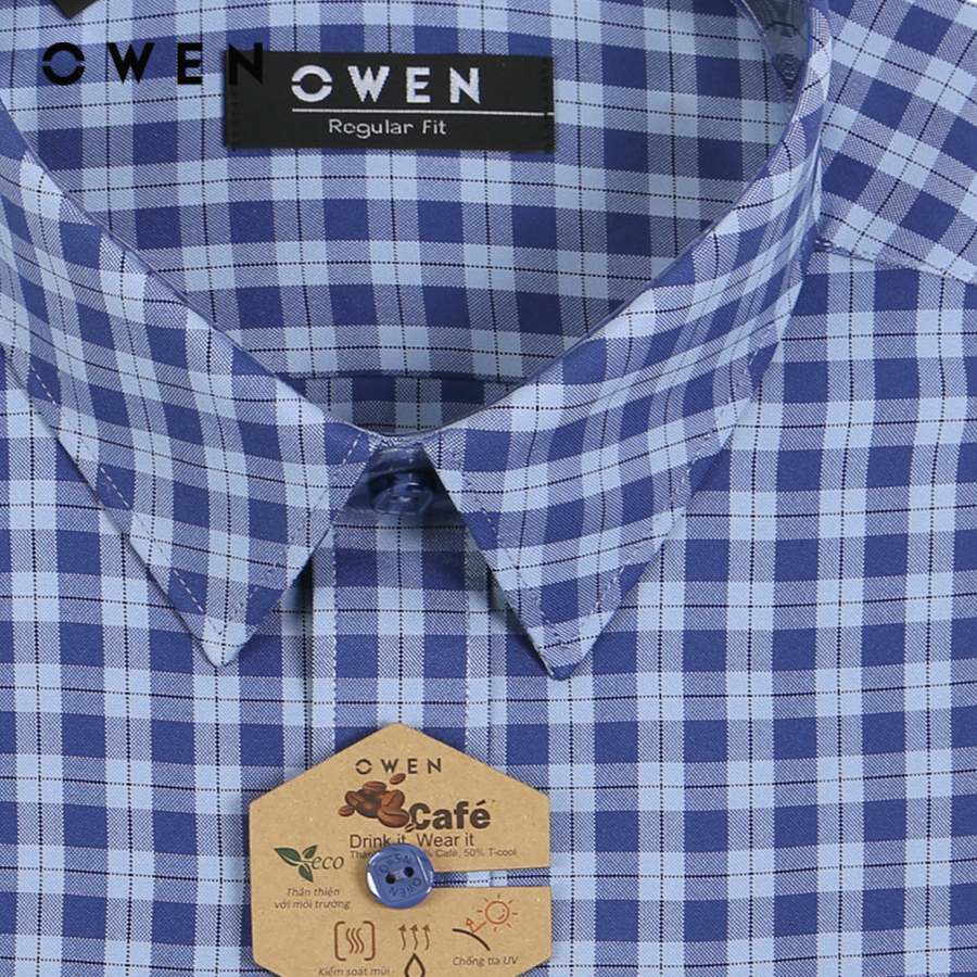 OWEN - Áo sơ mi Nam  Dài tay Form Regular Fit Chất liệu Café Màu đậm - AR22712DT