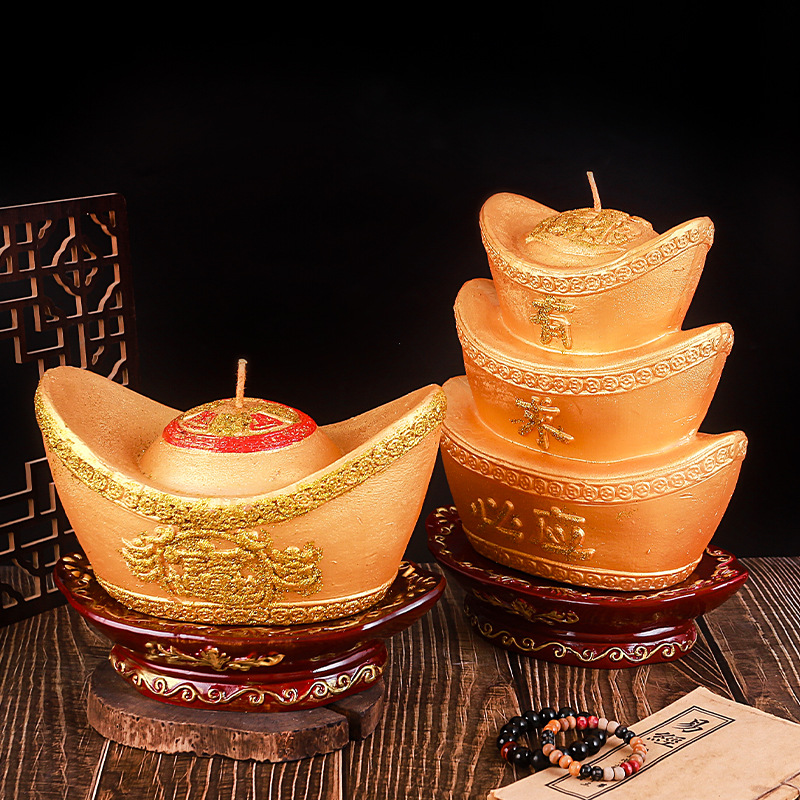 Nến Thỏi Vàng, Nến Bơ, Nến Sáp, Nến Thần Tài Thực Vật An Toàn Cho Sức Khoẻ, Không Khói, Không Mùi