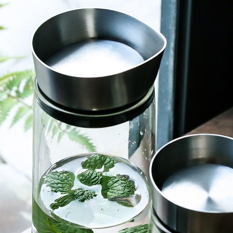 Bình Detox đựng nước Thuỷ tinh cao cấp Dáng Cao 1-1.4L. Bình nước để tủ lạnh