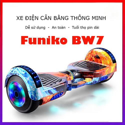 Xe điện cân bằng Funiko BW7,7 inch Xe cân bằng điện cao cấp kết nối Bluetooth,đèn Led cao cấp