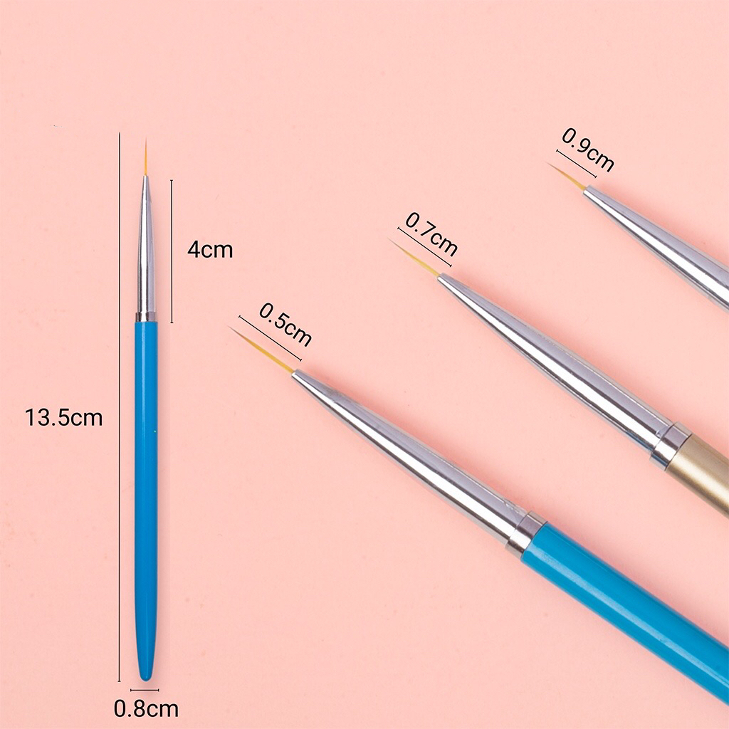 Set 3 cây cọ nét Beauty - Cọ vẽ chuyên dụng cho dân làm móng