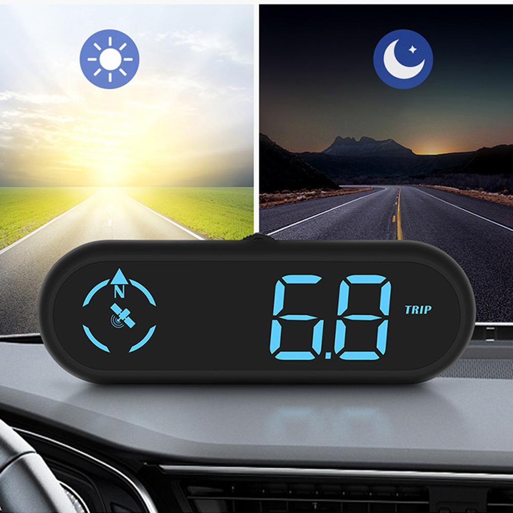 Car HUD Headup Display LED Digital GPS Speedometer Support Overspeed Alarm Fatigue Driving Reminder with Light Sensor