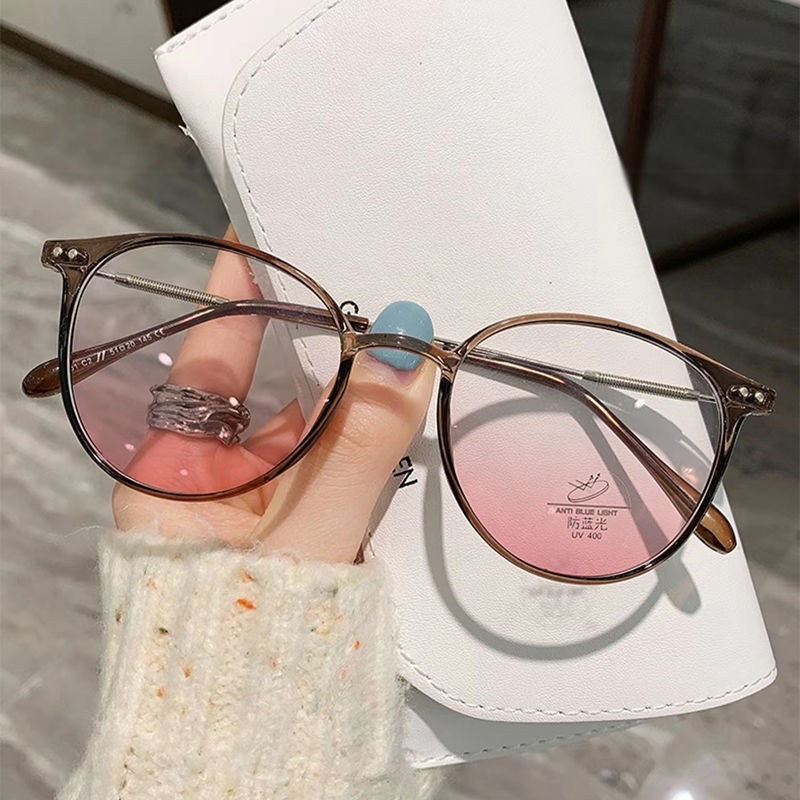 Kính gọng tròn má hồng nhiều màu