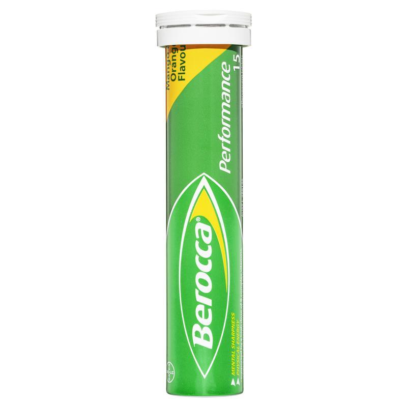 Berocca Energy Vitamin Mango & Orange Effervescent Tablets 60 pack Exclusive Size