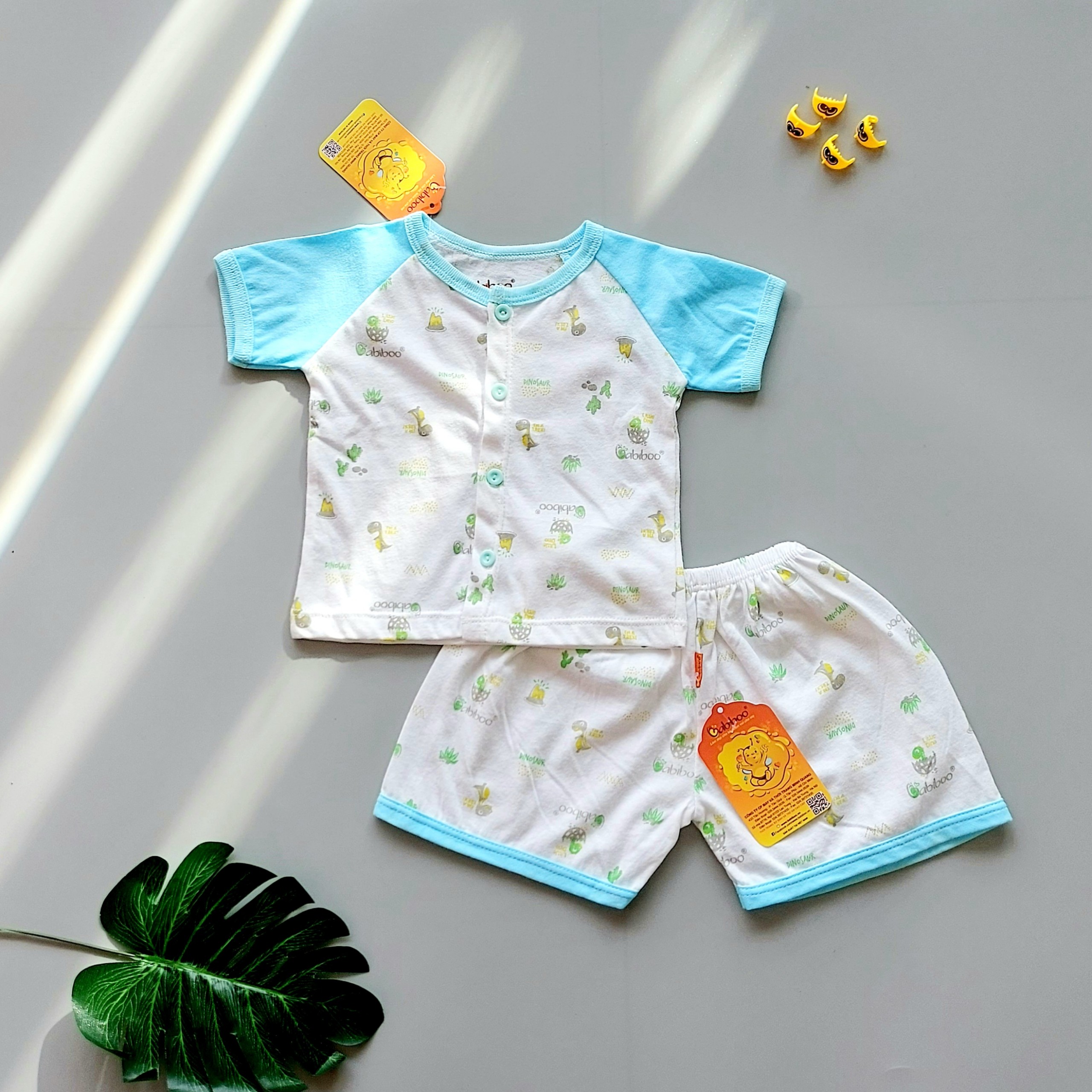Bộ sơ sinh cộc tay ragan họa tiết xinh xắn cho bé yêu
