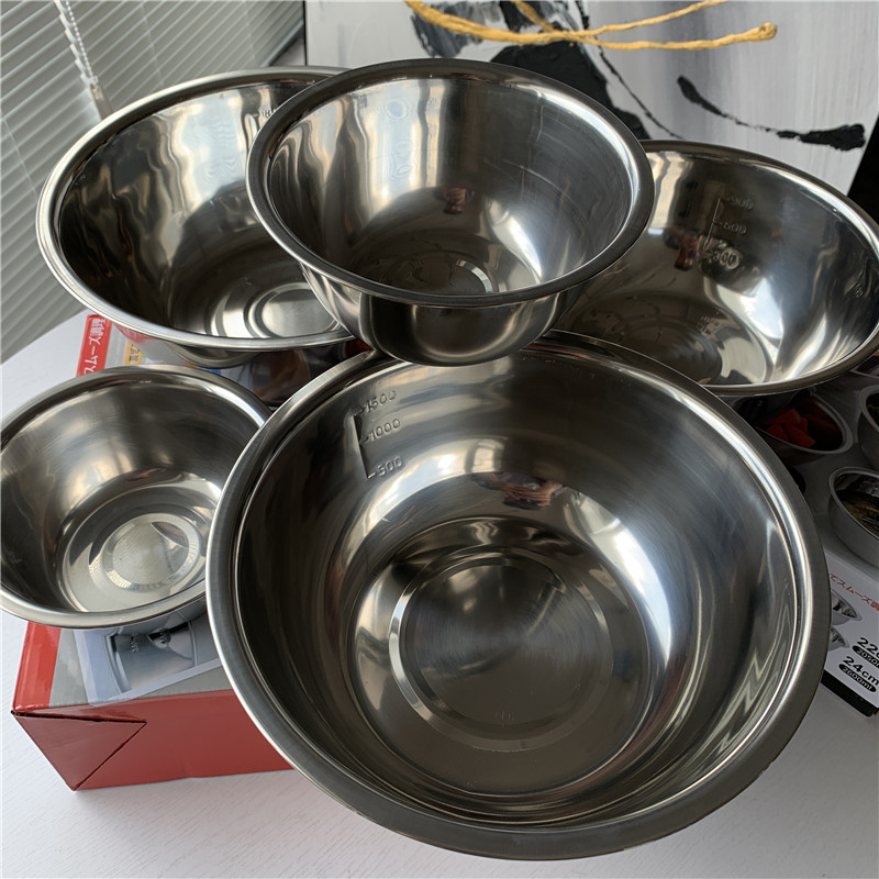 HÀNG CAO CẤP sét 5 Bát/ Tô Trộn Inox 304 Có Chia Vạch
