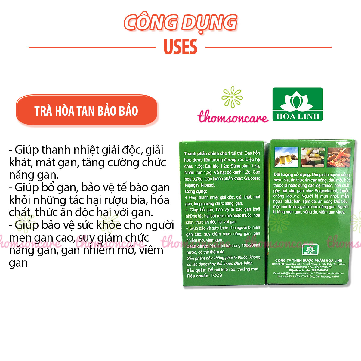 Trà Bảo Bảo - Hỗ trợ giải độc gan, thanh nhiệt, giải độc, ngăn ngừa mụn nhọt - Từ diệp hạ châu, nhân trần, đẳng sâm