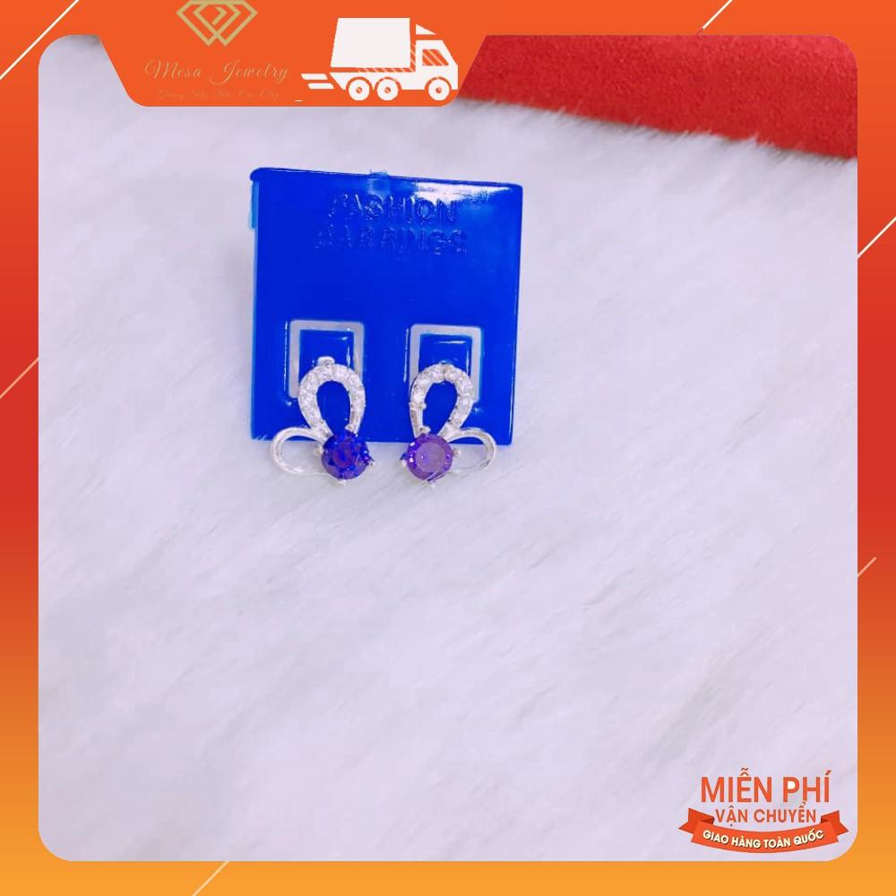 BÔNG TAI CÁNH TIM BẠC TA ĐỦ MÀU XINH XẮN