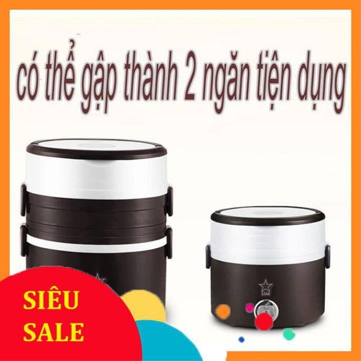 Hộp cơm cắm điện văn phòng đa năng,Hộp đựng cơm 3 tầng inox cao cấp