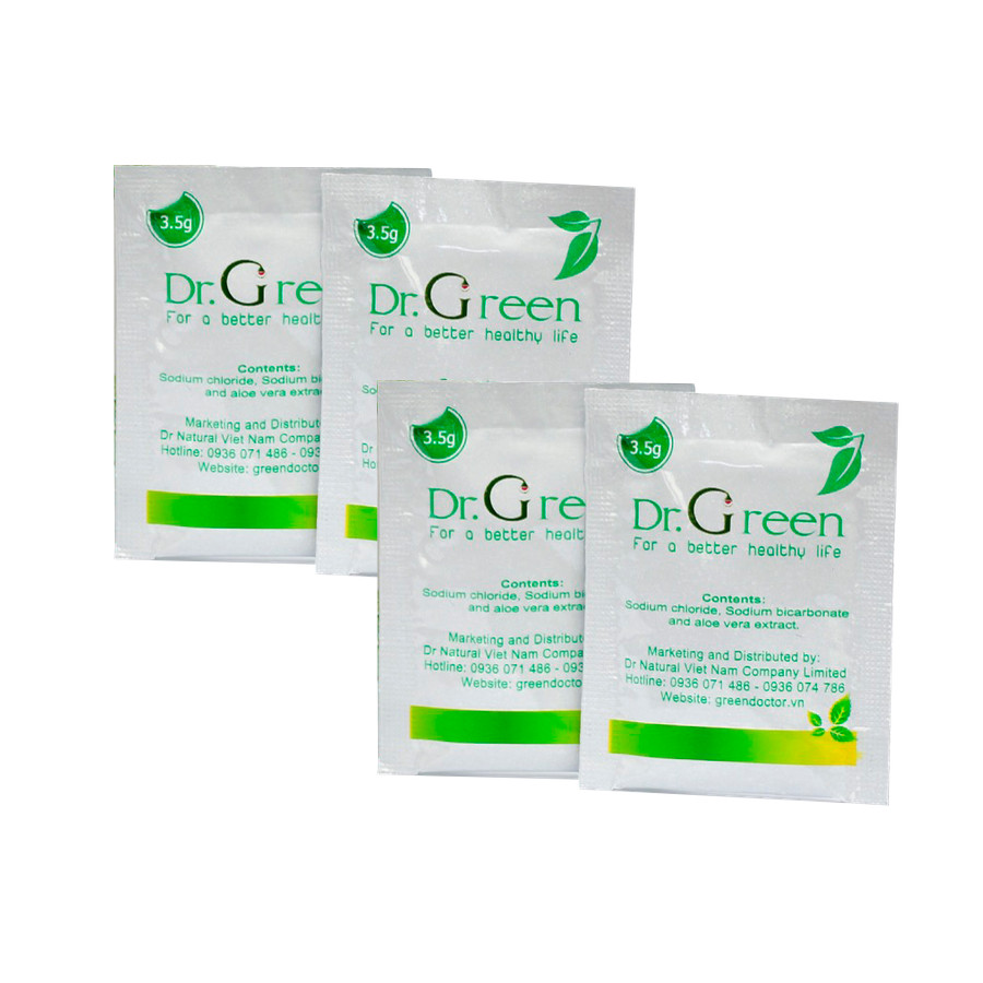 Muối rửa mũi Nha Đam Dr.Green| Hộp 30 gói| Dùng cho bé và người lớn| Hỗ trợ điều trị viêm mũi, sổ mũi, viêm mũi xoang